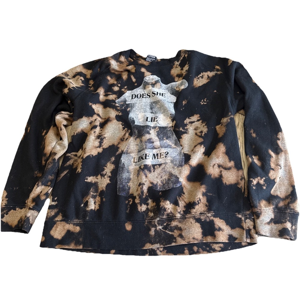 Independent Trading Company Crew Neck Sweatshirt Size M Black Tie-dye